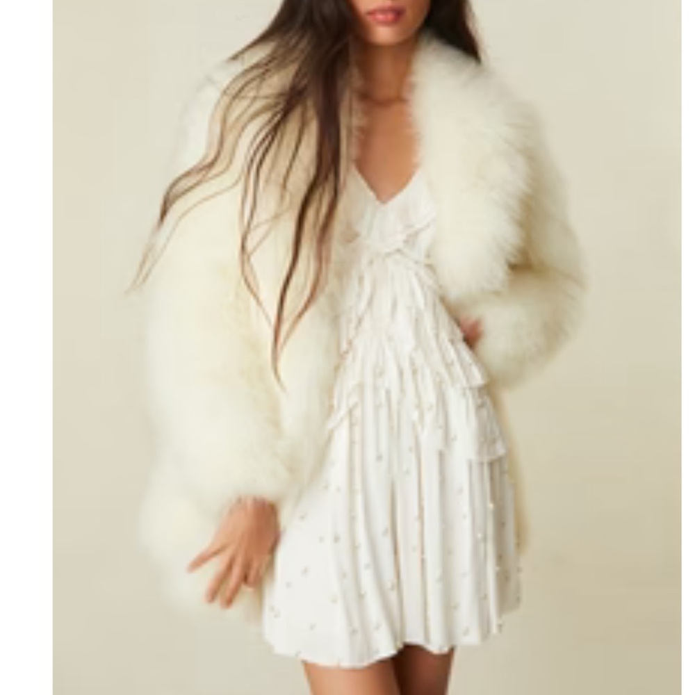 LoveShackFancy Cream Teddy Jacket